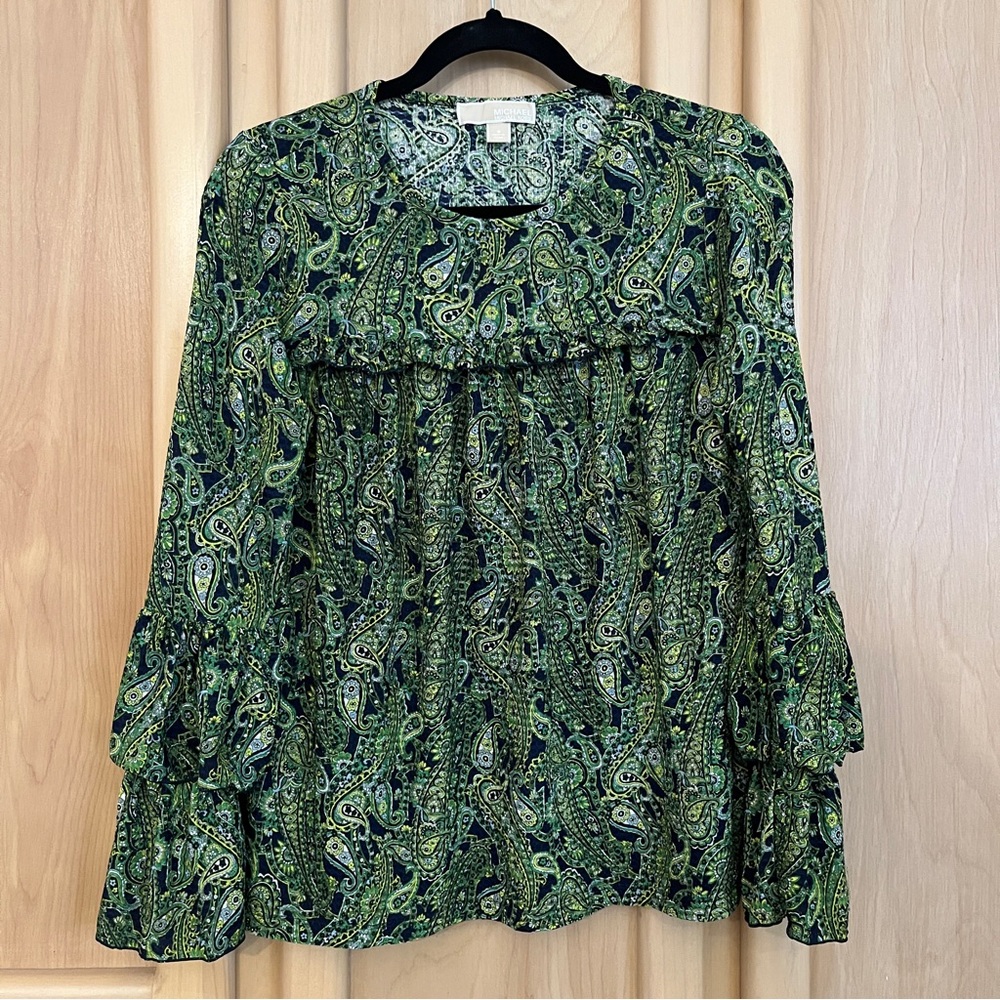 Green Paisley Women's Top